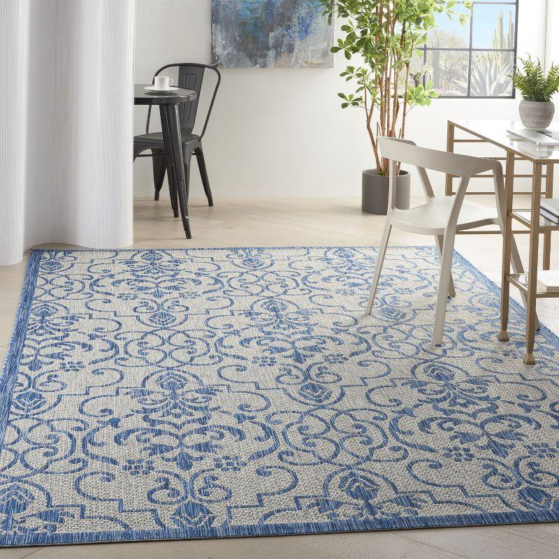 Nourison Garden Party Scroll Indoor/Outdoor Flatweave Area Rug