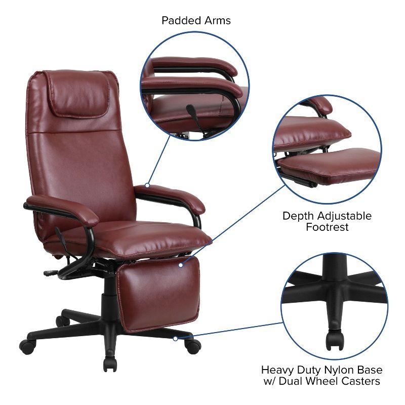 Flash Furniture High Back LeatherSoft Executive Reclining Ergonomic Swivel Office Chair with Arms