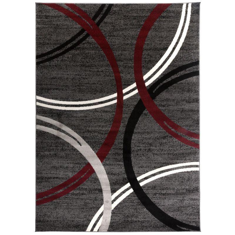 World Rug Gallery Contemporary Abstract Circles Design Area Rug