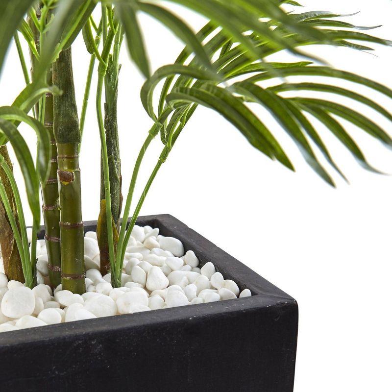 Nearly Natural 4.5-ft Areca Palm Tree with Black Wash Planter UV Resistant (Indoor/Outdoor)