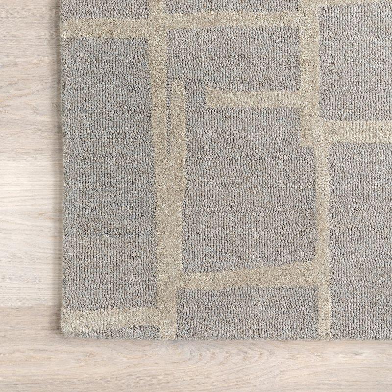 Nuloom James Geometric 5x8 Wool Indoor Area Rug for Living Room Bedroom Dining Room Kitchen, Grey