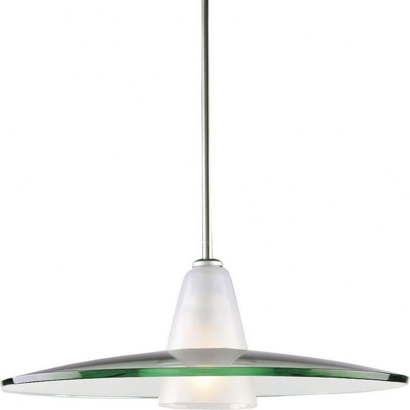 Brushed Nickel 22" LED Pendant Light with Clear Glass Shade