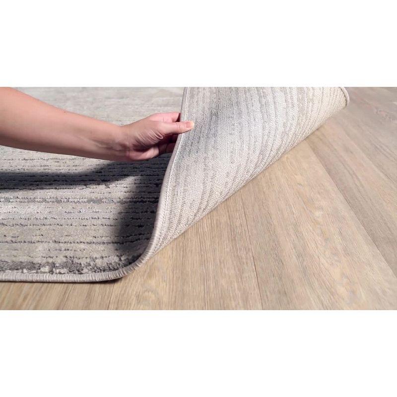 Emma Modern Gray Striped Wool-Blend 7'10" x 10'2" Area Rug