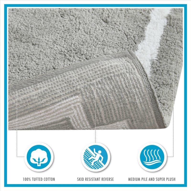 Madison Park 100% Cotton Tufted Bath Rug with Non-Slip Backing