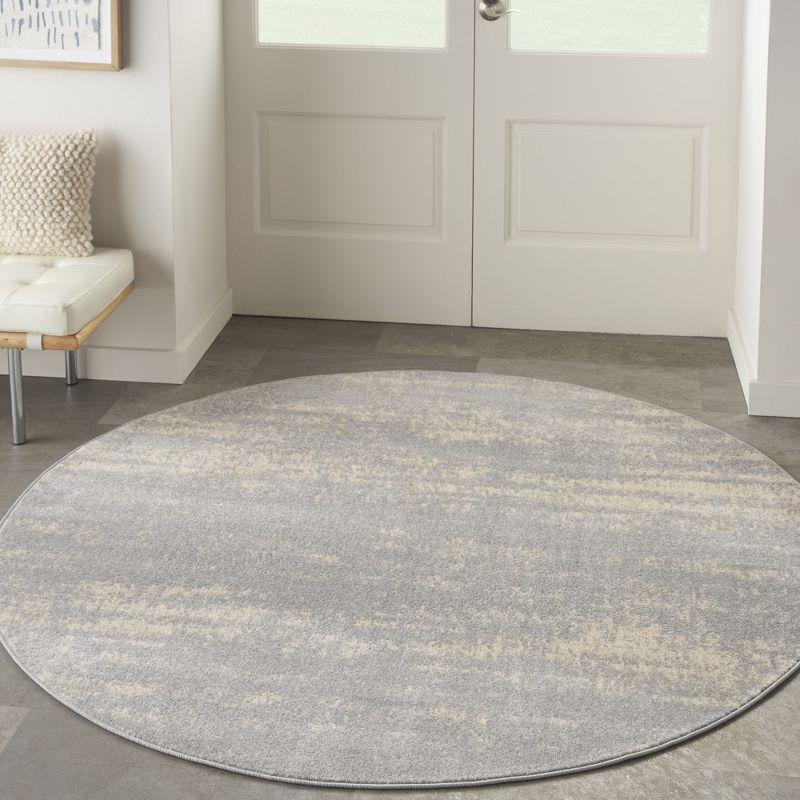 Nourison Essentials 8' x round Grey/Beige Modern Indoor/Outdoor Rug