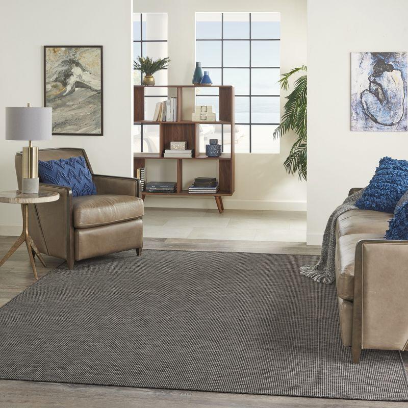 Charcoal Rectangular 7' x 10' Easy-Care Synthetic Area Rug