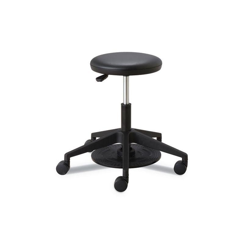 Adjustable Black Vinyl Backless Swivel Lab Stool