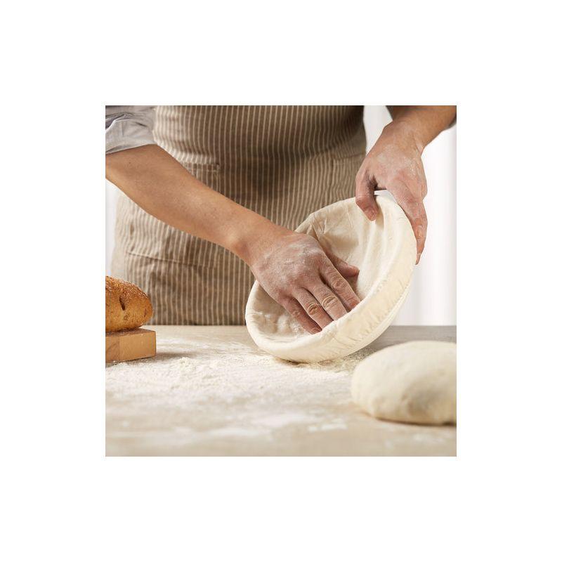 kook Kook 2-Piece 9-Inch Banneton Bread Proofing Basket Set with Linen Liners (Set of 2)