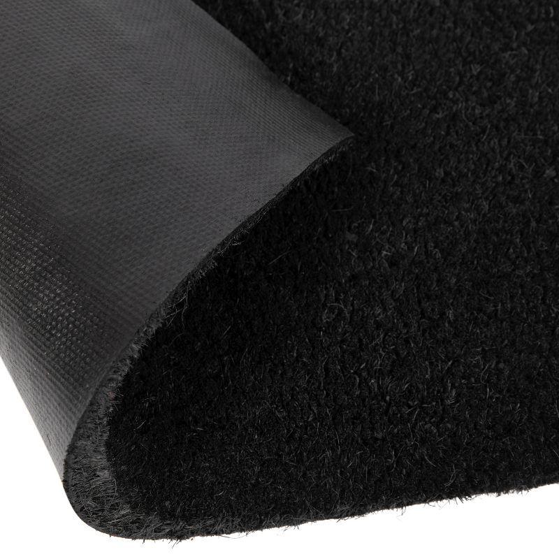 Flash Furniture Harbold 18" x 30" Indoor/Outdoor Solid Natural Coir Doormat with Non-Slip Backing in Black