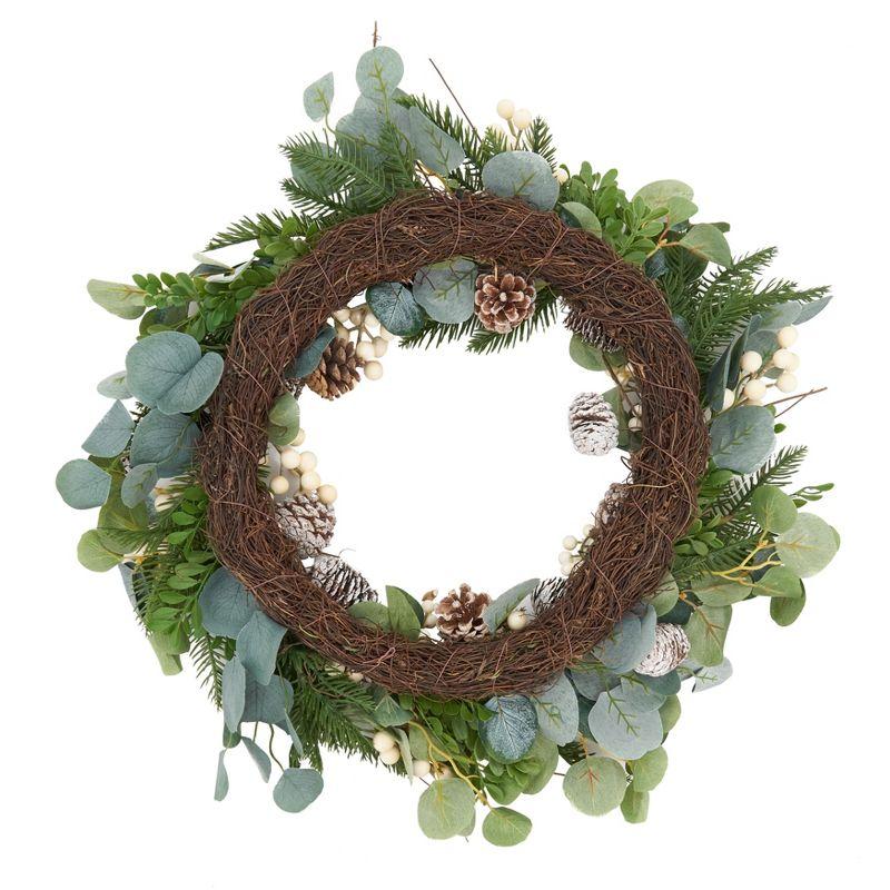 Saro Lifestyle Eucalyptus And Pinecone Spring Wreath