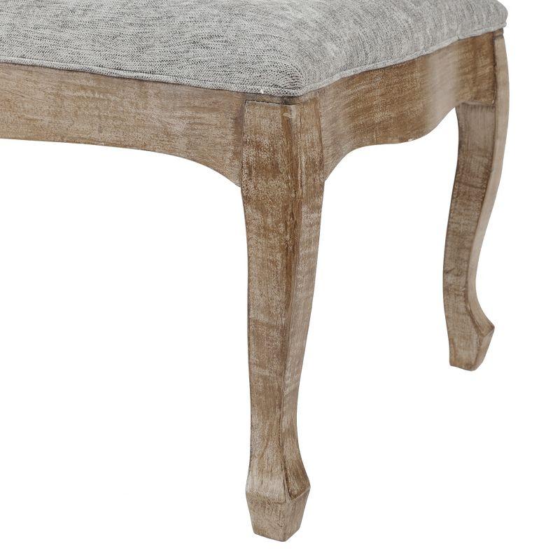 LuxenHome Upholstered Gray Linen Entryway and Bedroom Bench