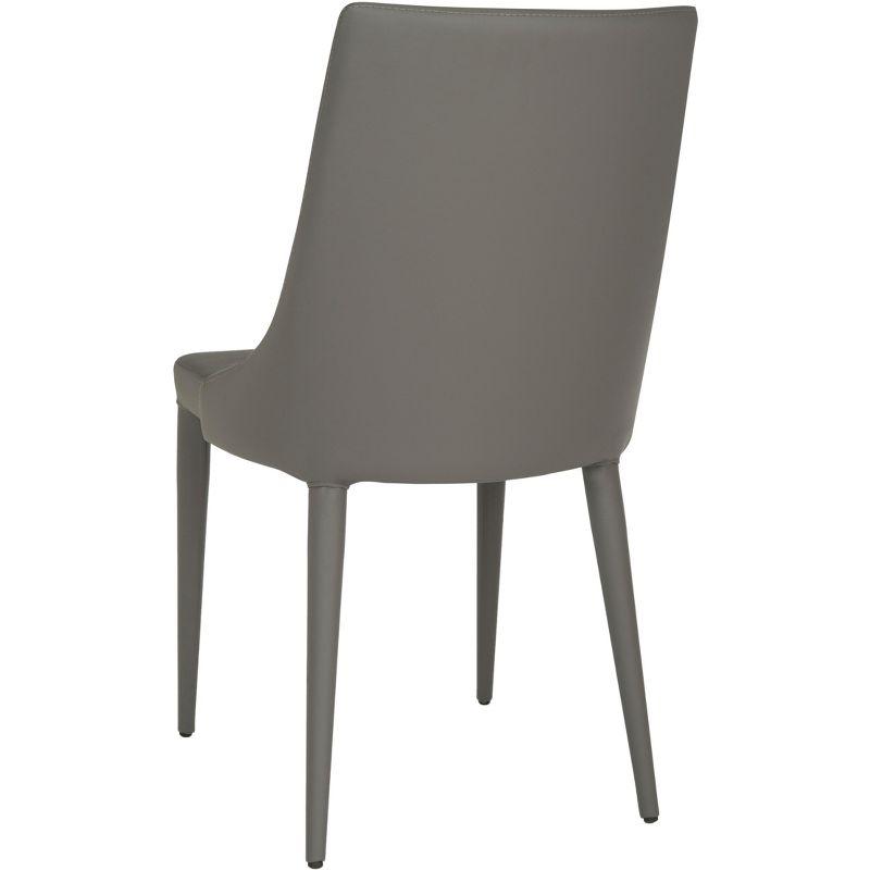 Summerset 19" H Leather Side Chair (Set of 2) - FOX2014 - Grey - Safavieh Couture