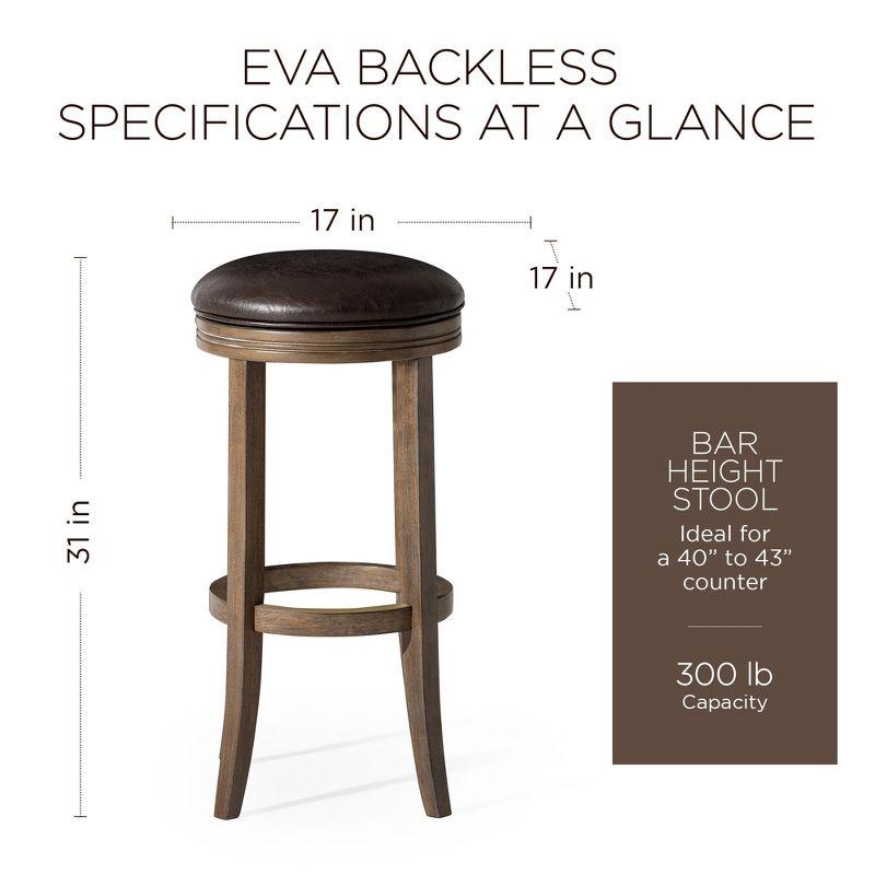 Maven Lane Eva Bar Stool with Vegan Leather Upholstery