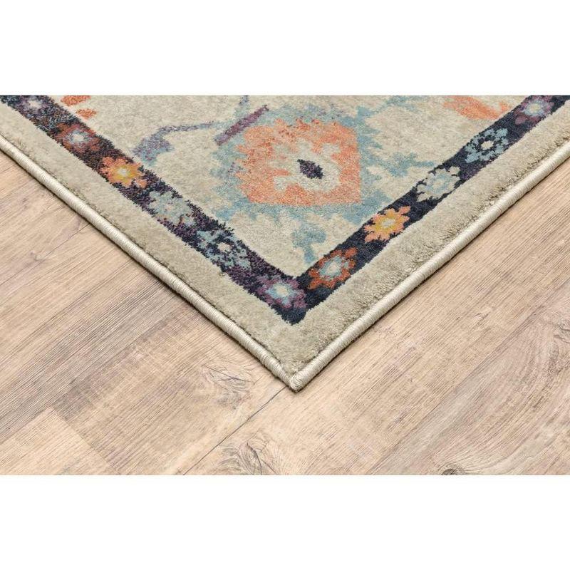 Xanadu Beige and Blue Synthetic Area Rug