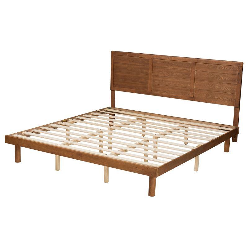 Baxton Studio Daina Mid-Century Modern Walnut Wood Platform Bed