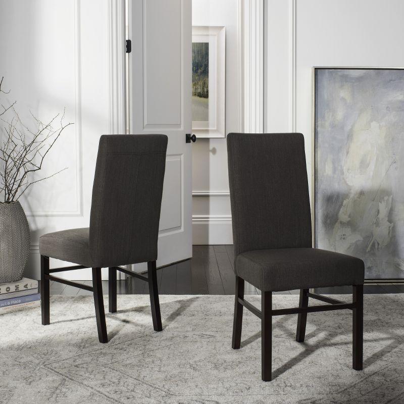 Classic 20" H Side Chair (Set of 2) - HUD8205 - Charcoal - Safavieh Couture