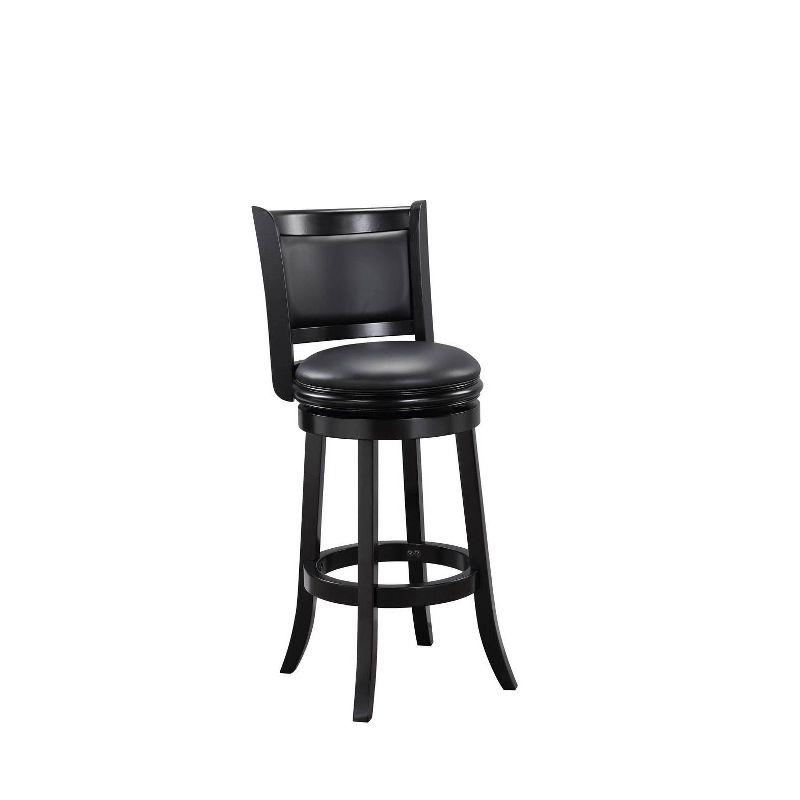 Augusta 29" Black Faux Leather Swivel Wood Bar Stool