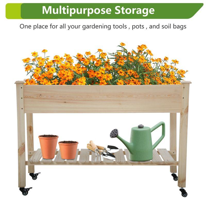 FDW Raised Garden Bed, Wood Planter Box Outdoor and Indoor Planter Box Garden Grow Box Patio Gardening Planter Box for Vegetable Flower,Nature