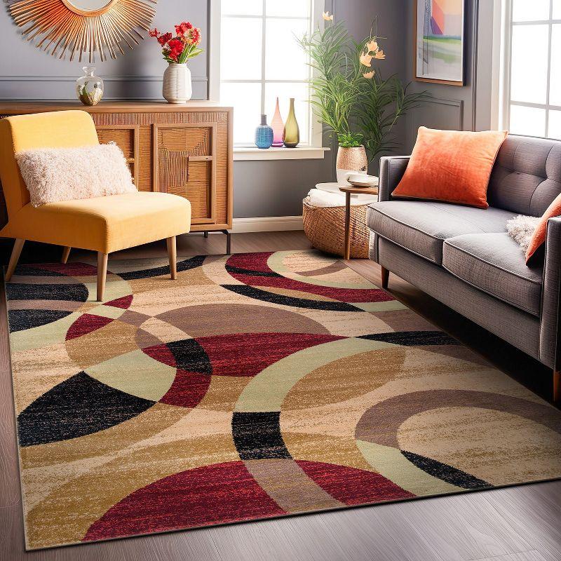 World Rug Gallery Geometric Circles Multi 7'10" x 10'2" Indoor Area Rug