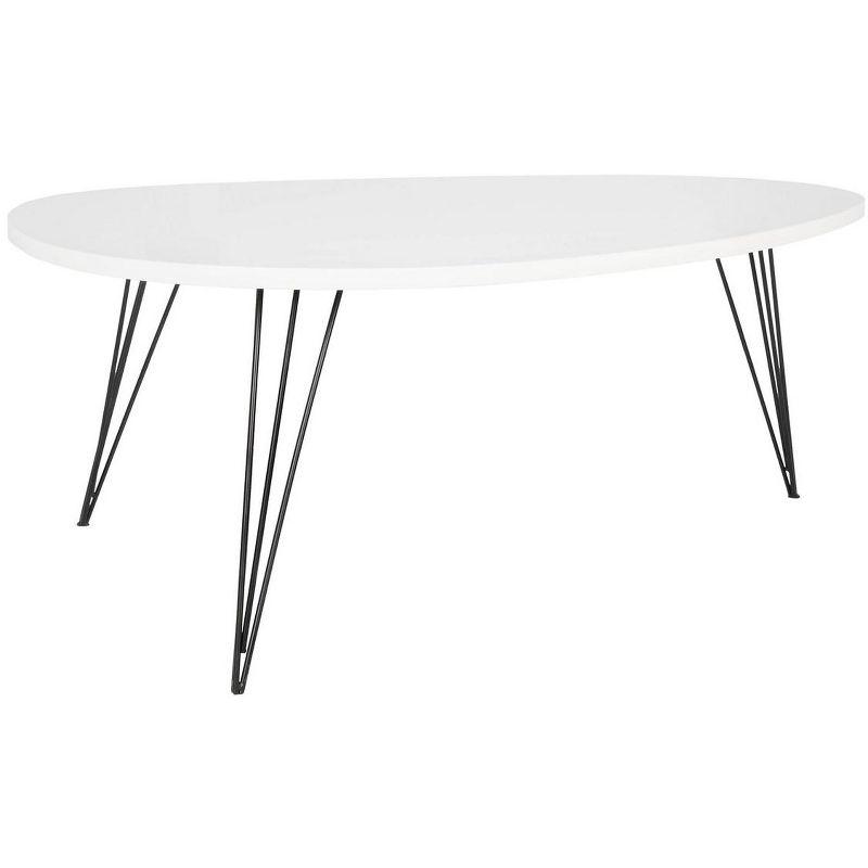 Wynton Triangular Black & White Wood Coffee Table - 44"