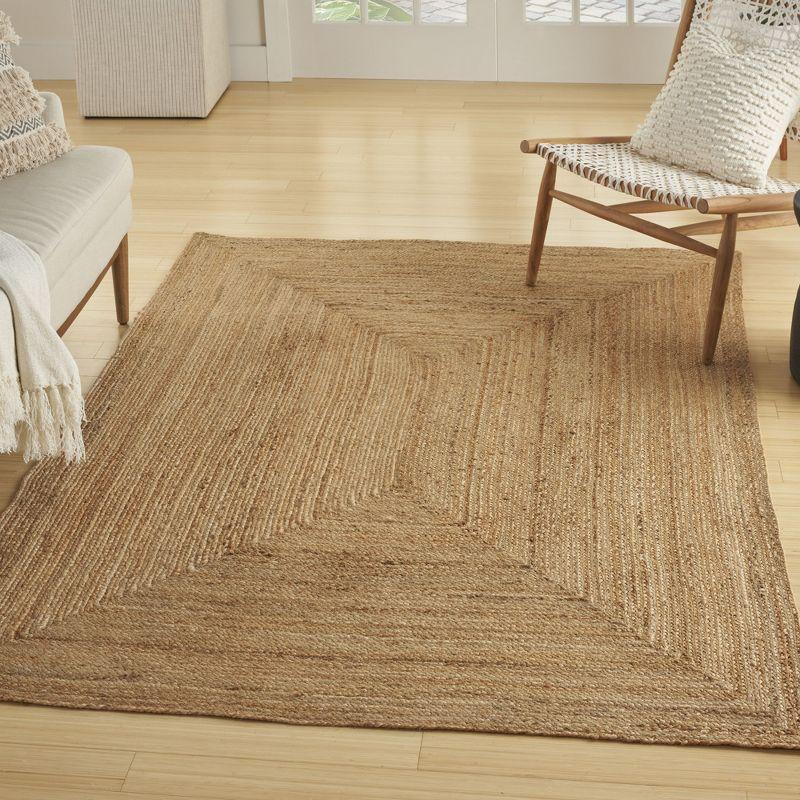 Nourison Handwoven Natural Jute Indoor Area Rug Natural 4' x 6'