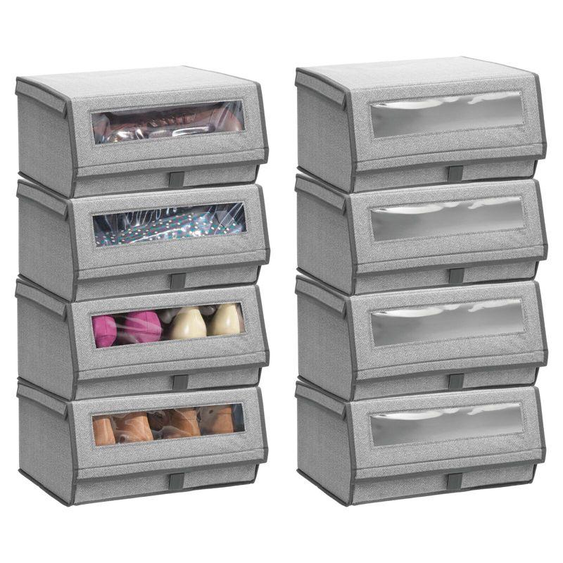 mDesign Large Fabric Closet Shoe Storage Box