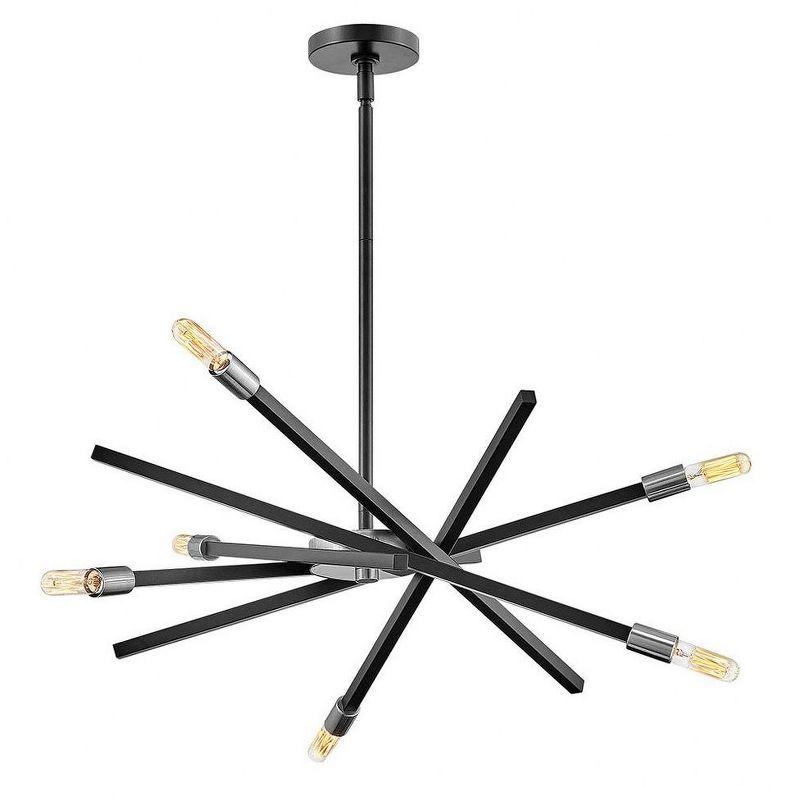 Mini Sputnik Satin Black 6-Light Chandelier with Articulating Arms