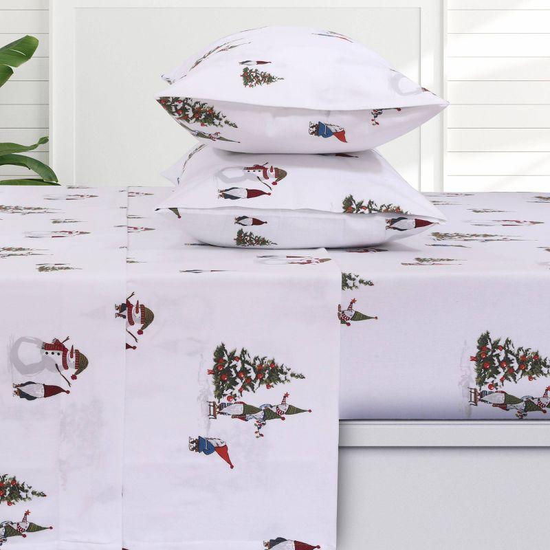 Azores Home Queen Gnomes Cotton Flannel Extra Deep Pocket Sheet Set