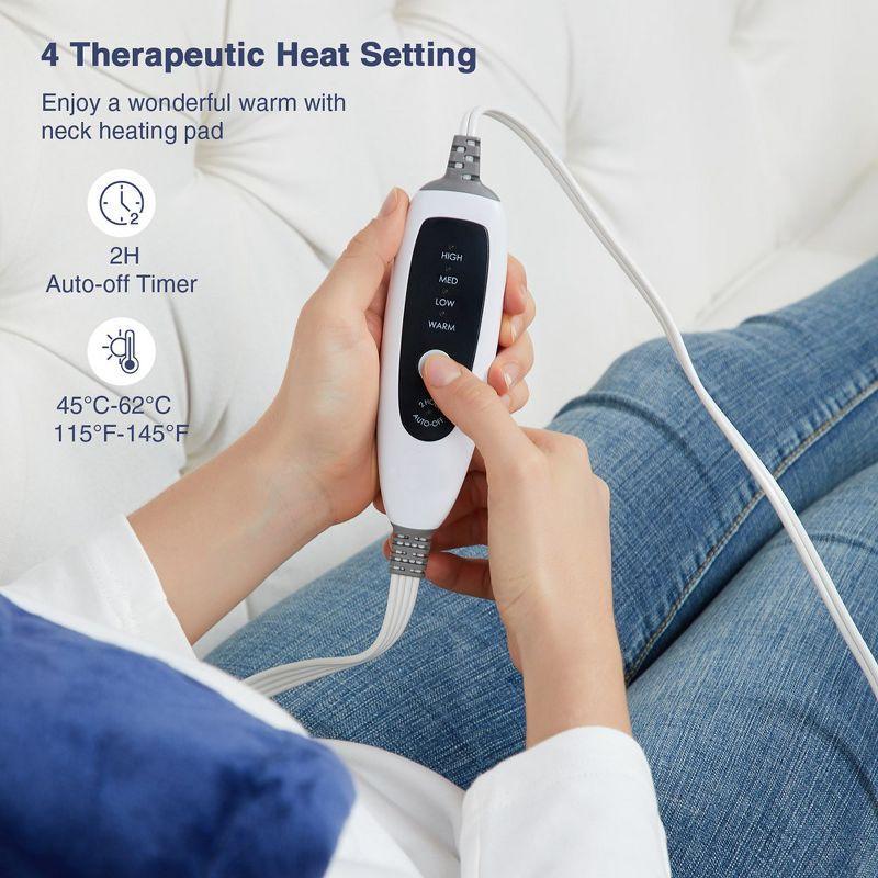 Heating Pad for Neck and Shoulders, 22"x19" Electric Fast Heating Pad for Pain Relief and Deep Pressure Therapy, Navy Blue