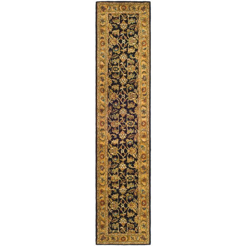 Classic CL758 Hand Tufted Runner Rug - Black/Gold - 2'3"x12' - Safavieh.