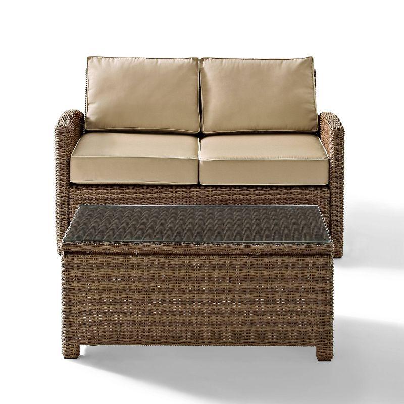 Sand Beige Steel Frame Outdoor Loveseat Set