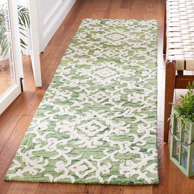 Blossom BLM104 Hand Tufted Runner Rug - Green/Ivory - 2'3"x8' - Safavieh.