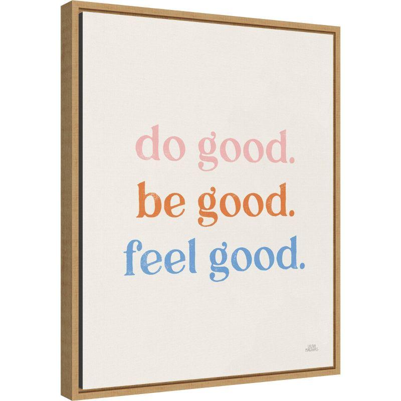 Amanti Art 16"x20" Do Good by Laura Marshall Framed Canvas Wall Art: Inspirational Typography