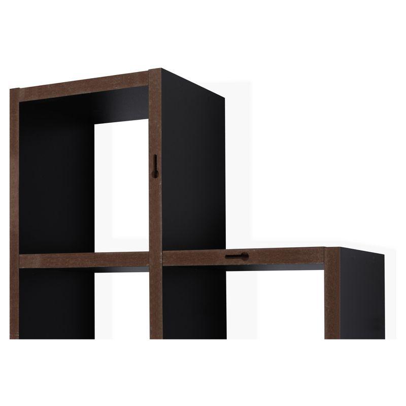 Danya B. 30" x 15.25" Cubby Chessboard Wall Shelf Black : Modern Laminated MDF, Versatile Display