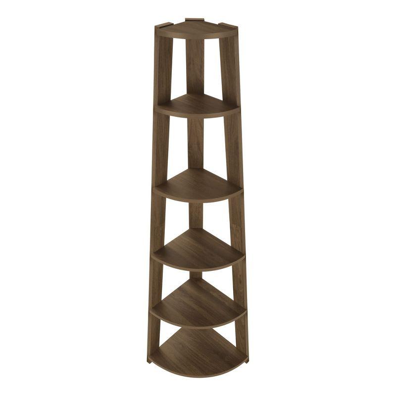 Monarch Specialties Bookshelf Bookcase Etagere Corner 5 Tier 72InchH Office Bedroom Laminate Walnut Contemporary Modern