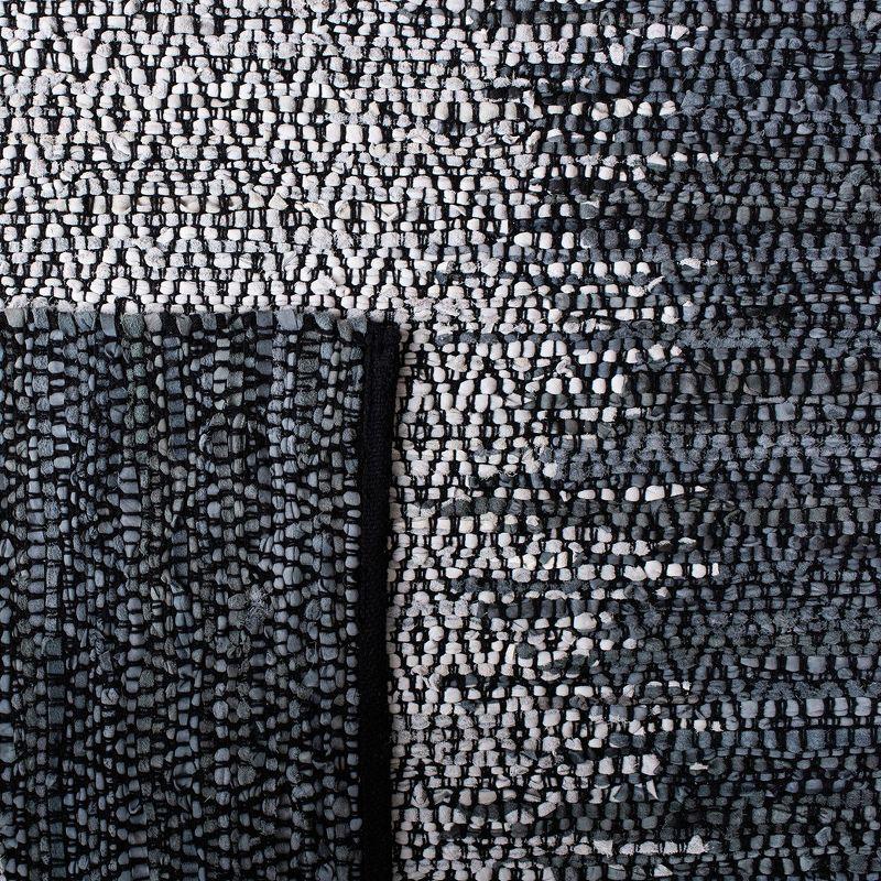 Vintage Leather VTL387 Hand Woven Indoor Area Rug - Light Grey/Charcoal - 6'x6' - Safavieh.