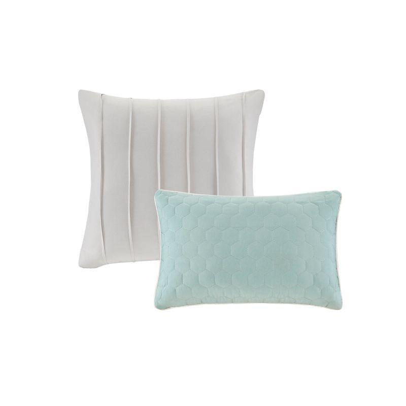 Seafoam and Gray Queen Microfiber 8-Piece Comforter Set