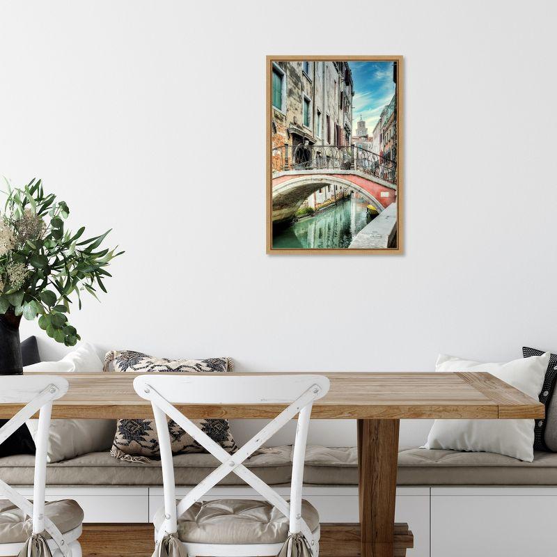 Venetian Canal Cityscape Framed Canvas Print 16 x 23