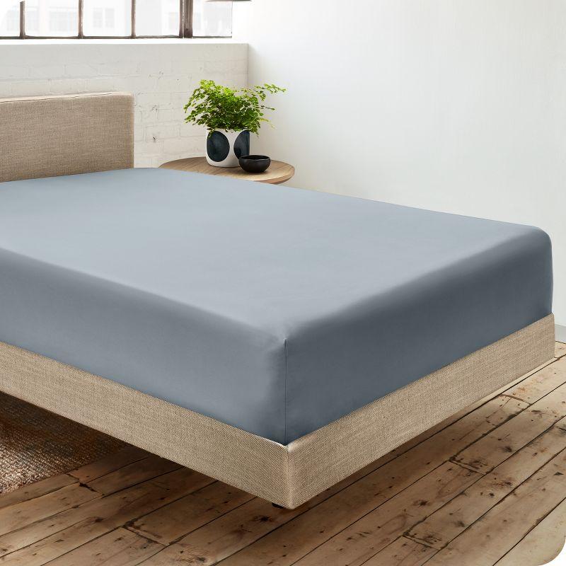 Bare Home 260 Thread Count Organic Cotton Percale Fitted Sheet
