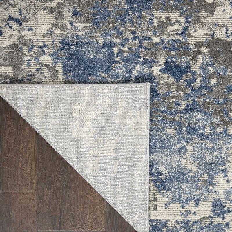Nourison Rustic Textures Modern Brushstrokes Indoor Area Rug Grey/Blue 3'11" x 5'11"