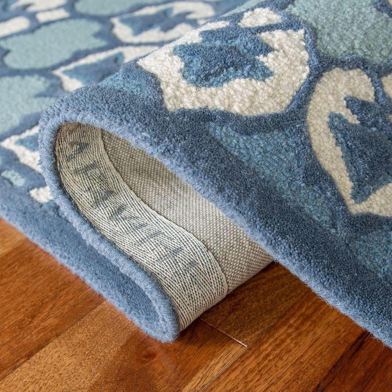 Bellagio BLG610 Hand Tufted Area Rug - Ivory/Blue - 5'x5' - Safavieh.