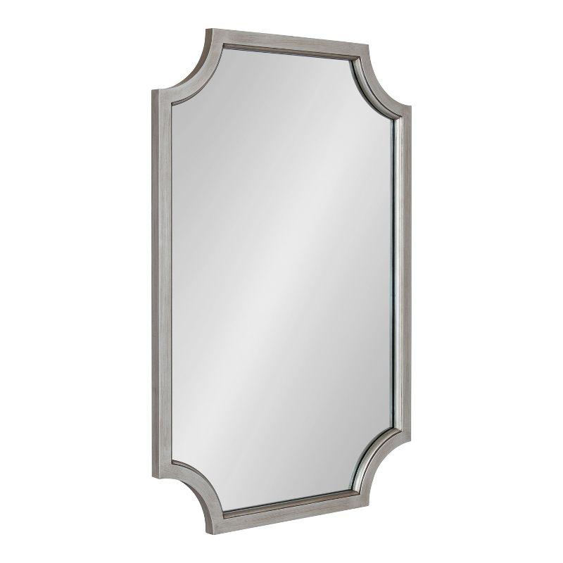 Kate and Laurel Hogan Scalloped MDF Scallop Mirror, 24x36, Silver