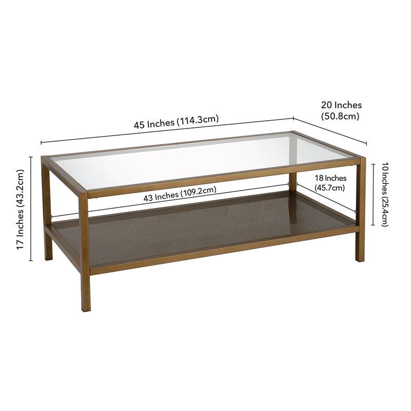 Rigan Brass and Glass Rectangular Coffee Table