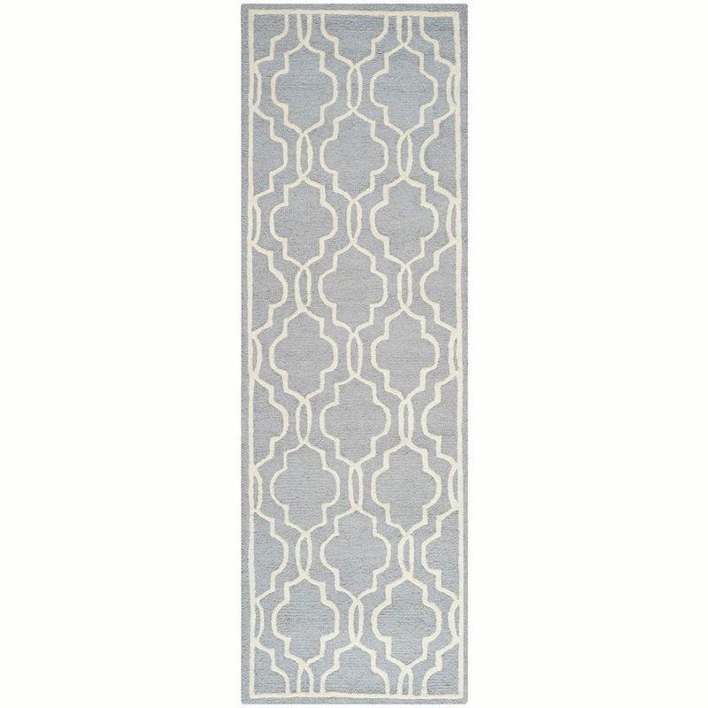 Cambridge CAM131 Tufted Indoor Runner Rug - Silver/Ivory - 2'6"x16' - Safavieh