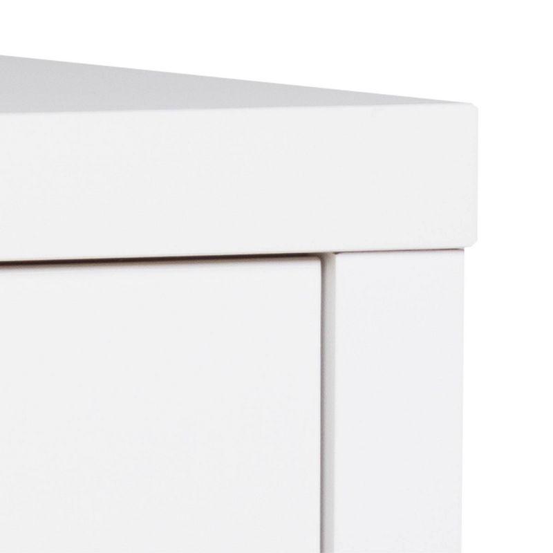 Prepac Calla 5 Drawer Chest White: Chic Cosmopolitan Storage, Chrome Knobs, Laminated Surface