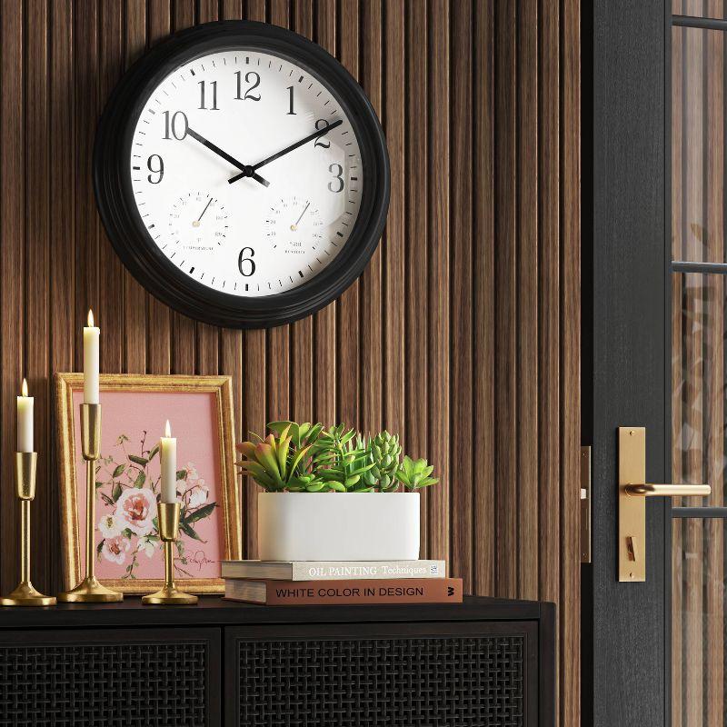 16" Outdoor Wall Clock Charcoal Gray - Threshold™