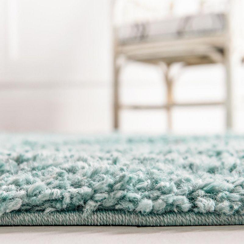 Unique Loom 6' 0 x 9' 0 Davos Shag Aqua Area Rug
