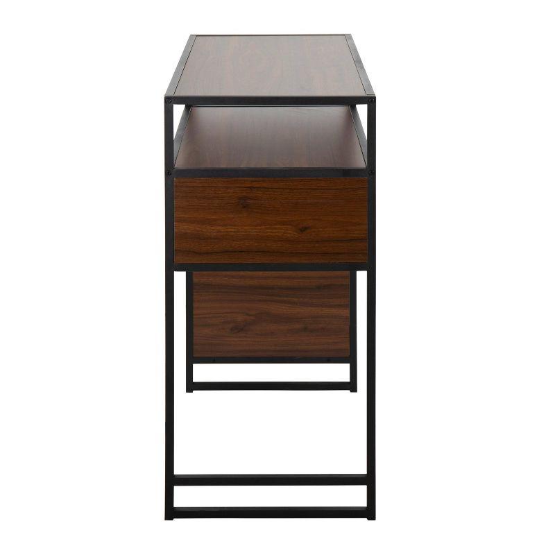43" Display Rectangle Wood Bar Height Table Walnut/Black - Lumisource: Steel Frame, Multi-Use, 4 Shelves