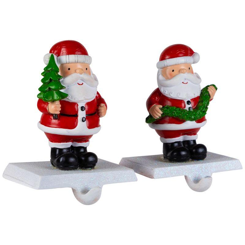 Santa Claus Christmas Stocking Holders - 4.75" - Set Of 2