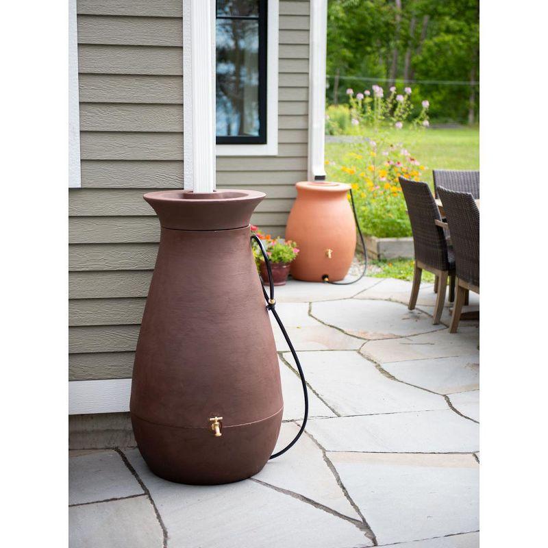 Algreen 65 Gallon Plastic Rain Barrel with Planter Top